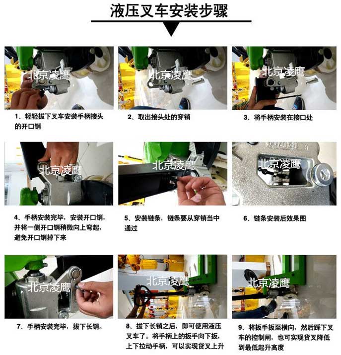 手動液壓搬運(yùn)車安裝步驟